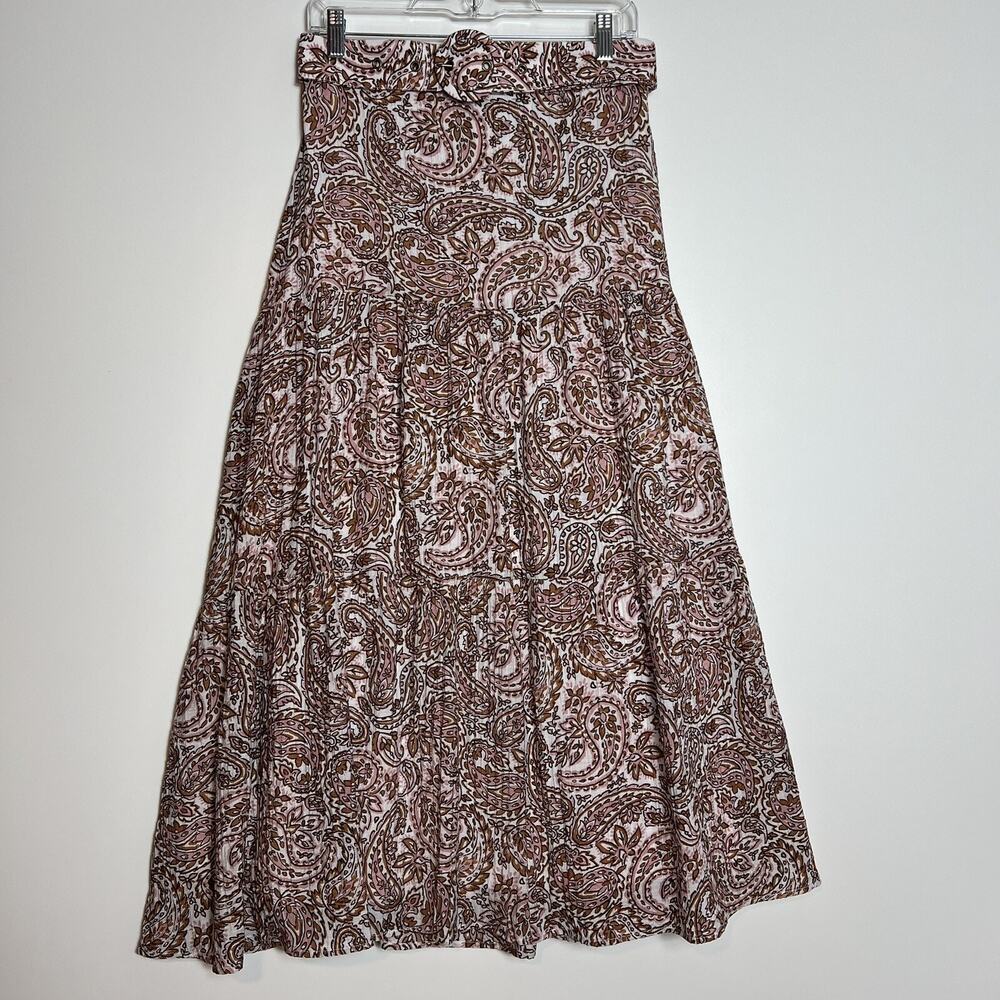Minkpink Paisley Belted Jedda midi skirt Size L
